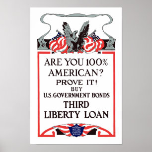 Sind Sie 100% Amerikaner? Kaufen Sie Bindungen Poster