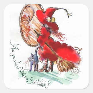 Sind Sie eine gute WItch oder eine schlechte Hexe? Quadratischer Aufkleber