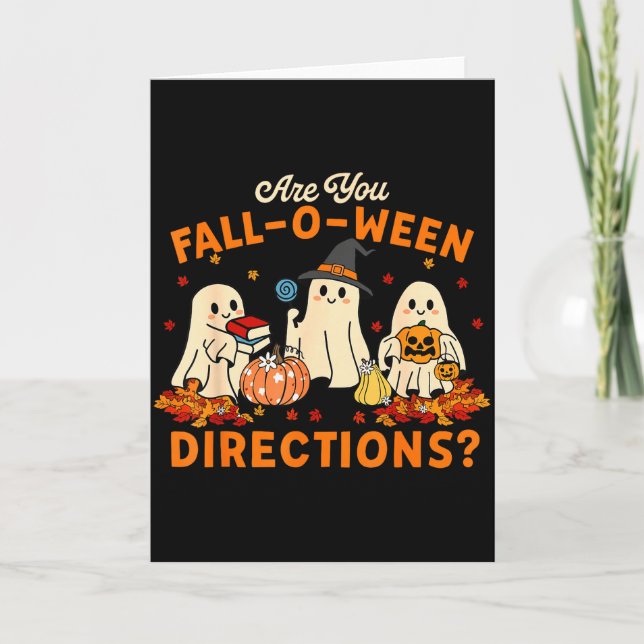 Sind Sie Fall-o-ween-Anweisungen Lustiger Geist-Le Karte (Vorderseite)