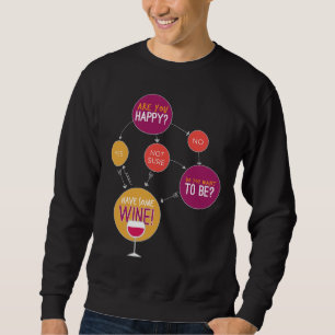 Sind Sie glücklich, ein Diagramm über den Weinflus Sweatshirt
