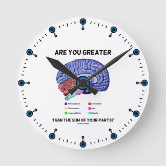 Sind Sie größer als die Summe Ihrer Teile? Gehirn Runde Wanduhr
