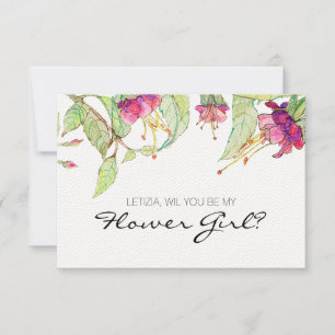 Sind Sie mein Blumen-Mädchen Boho rosa Blumen Einladung