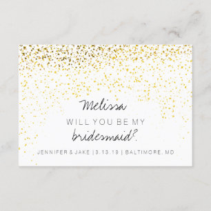 Sind Sie meine Brautjungfer - Confetti-tolles Gold Einladung