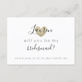 Sind Sie meine Brautjungfer - das tolle Gold des Einladung