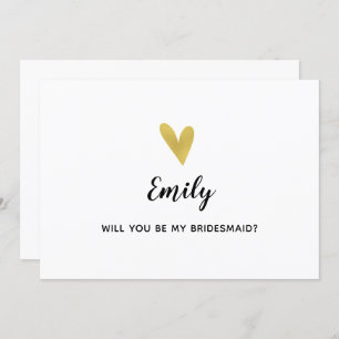 Sind Sie meine Brautjungfer? Elegante Einladung
