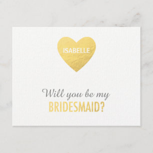 Sind Sie meine Brautjungfer, Goldherzschablone Einladung
