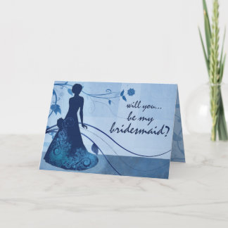 Sind Sie meine Brautjungfer im Blau Einladung