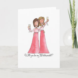 Sind Sie meine Brautjungfern-Anmerkungs-Karte Einladung