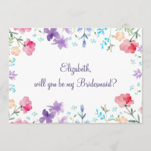 Sind Sie meine Brautjungfern-Blumeneinladung Einladung
