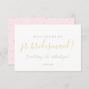 Sind Sie meine Jr.Bridesmd Karte - Goldpunkt-Rosa
