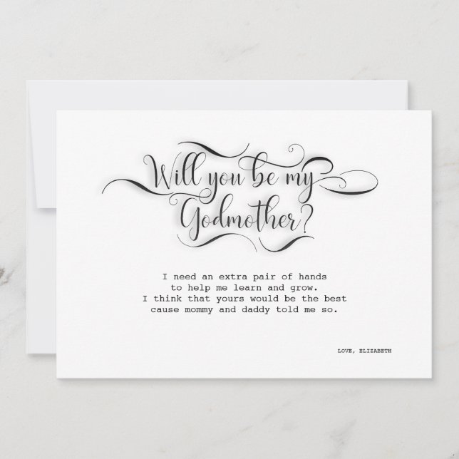 Sind Sie meine Patin - Antrag-Karte Einladung (Vorderseite)