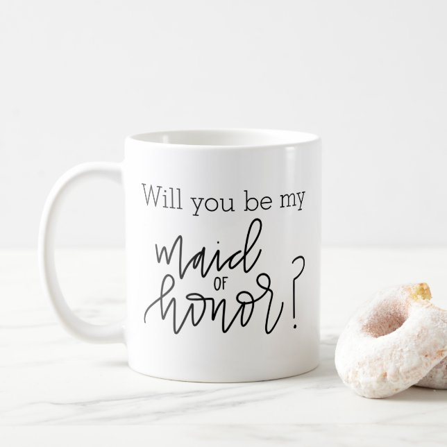 Sind Sie meine Trauzeugin-Kalligraphie-Tasse Kaffeetasse (Mit Donut)