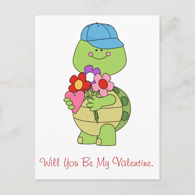 Sind Sie meine Valentinsgruß-Schildkröte Feiertagspostkarte (Vorderseite)