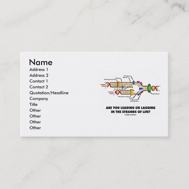 Sind Sie oder Verzögerung in den Strängen des Visitenkarte (Vorderseite)