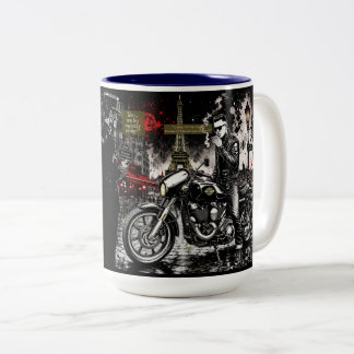 "Sind Sie Psychobilly oder Motorradfahrer?" Zweifarbige Tasse