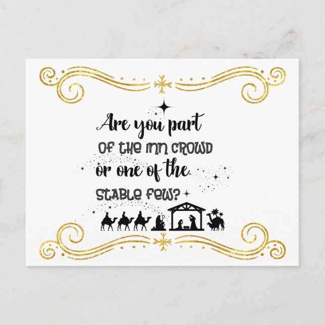 Sind Sie Teil der Inn Crowd? Christliche Weihnacht Postkarte (Vorderseite)