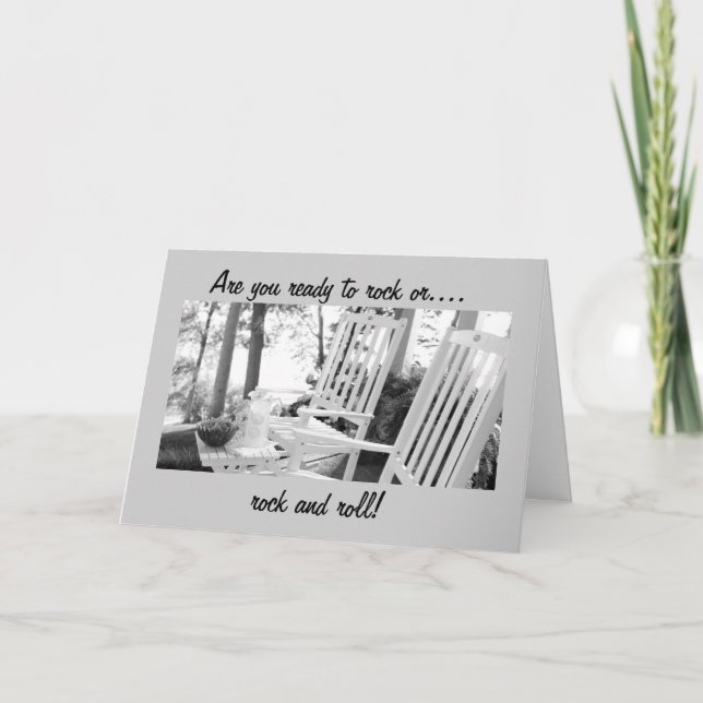 SIND WIR BEREIT ZUM ROCK- ODER ROLLGEBURTSTAG KARTE (Vorderseite)
