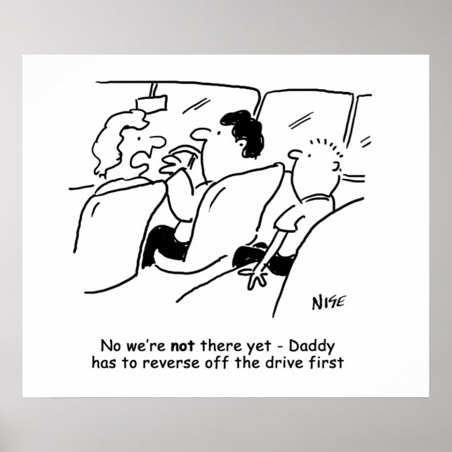 Sind wir noch da? Funny Child Cartoon Poster (Vorne)