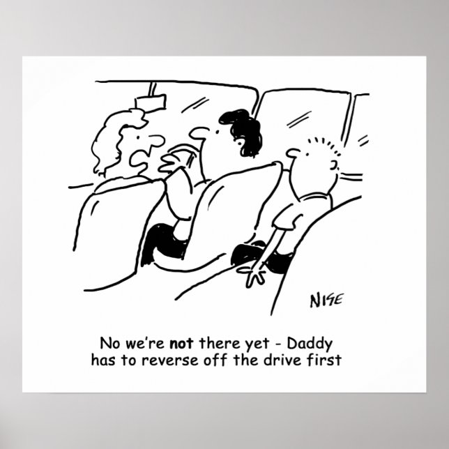 Sind wir noch da? Funny Child Cartoon Poster (Vorne)