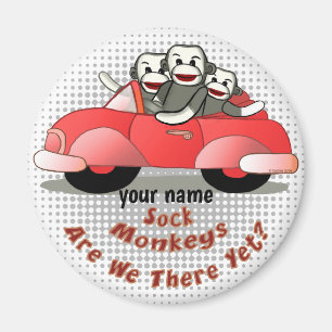 Sind wir schon da Sock Monkey Magnet