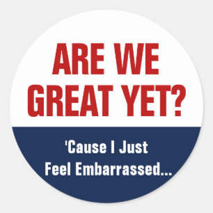 Sind wir schon großartig? Ich fühle mich einfach v Runder Aufkleber