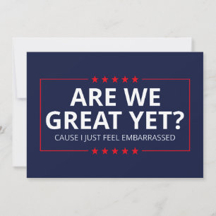 Sind wir schon großartig? Ich fühle mich gerade um