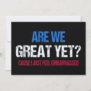 Sind wir schon großartig? Ich fühle mich gerade um