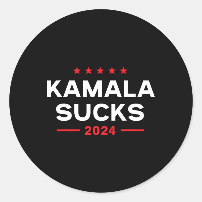 Sind zum Kotzen 2024 Anti Kamala Harris Runder Aufkleber (Vorderseite)