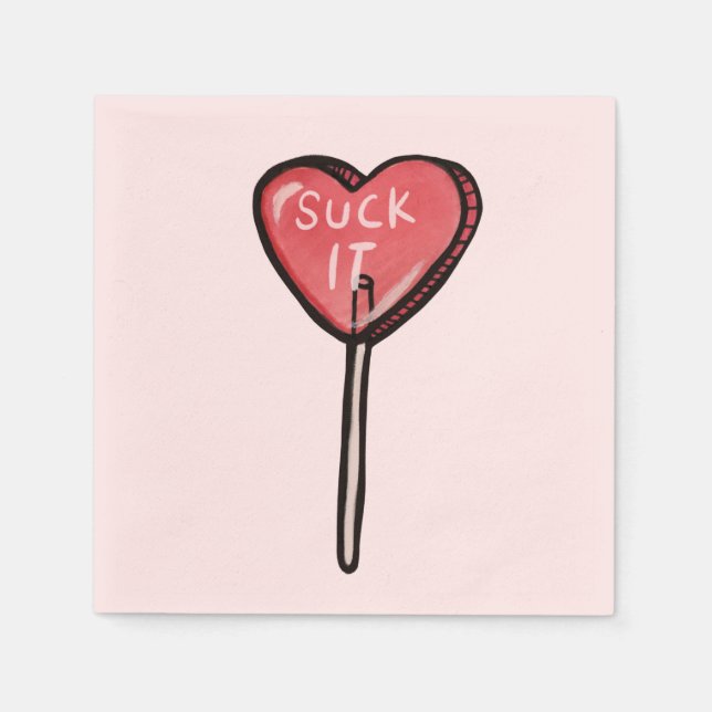 Sind zum Kotzen Anti Valentine Heart Sucker Serviette (Vorderseite)