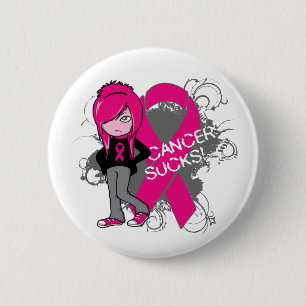 Sind zum Kotzen Girl Breast Cancer Button