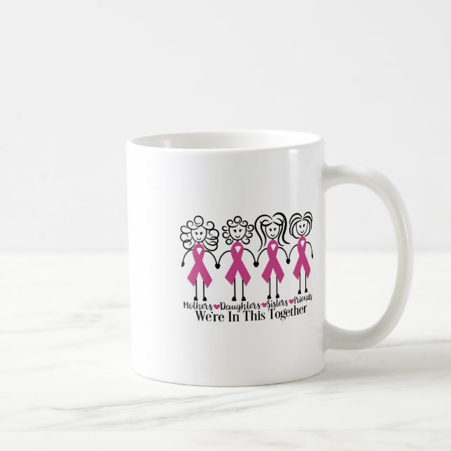 sind zusammen Familienfreunde Brustkrebs-Wissen Kaffeetasse (Rechts)