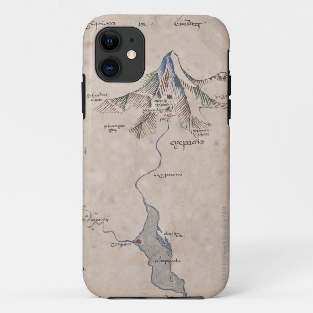 Sindarin Karte des einsamen Berges Case-Mate iPhone Hülle (Rückseite)