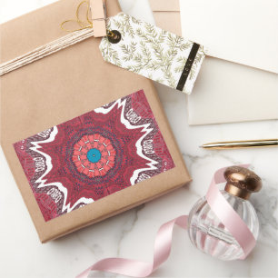 Sindhi Ethnic Tribal Art Print Rechteckiger Aufkleber