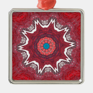 Sindhi Ethnic Tribal Art Print Silbernes Ornament
