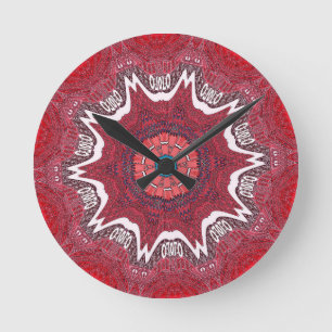 Sindhi-ethnisches Stammesmuster-Kunstwerk Runde Wanduhr