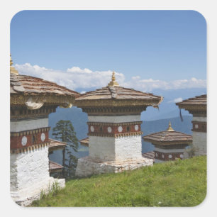 Sindokha Dzong, Dochu La Pass 2 Quadratischer Aufkleber