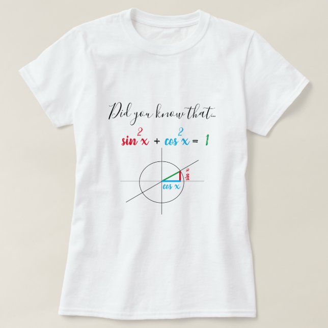 Sine Cosine Mathematik Identity Custom T-Shirt (Design vorne)