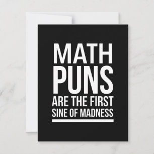Sine of Wahnsinn lustige Mathematik puns weiß Dankeskarte
