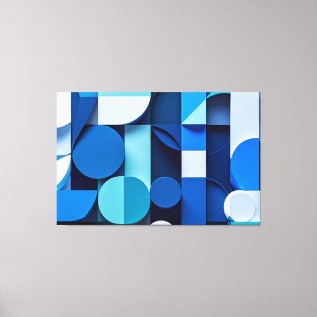 Sinfonía Azul: Abstracción Geométrica Leinwanddruck (Vorderseite)