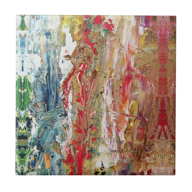 Sinfonie des Chaos - Palette Abstrakter Real Artis Fliese (Vorderseite)