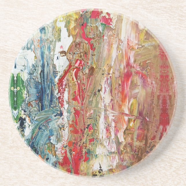 Sinfonie des Chaos - Palette Abstrakter Real Artis Getränkeuntersetzer (Vorne)