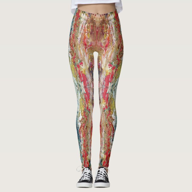 Sinfonie des Chaos - Palette Abstrakter Real Artis Leggings (Vorderseite)