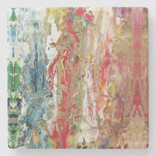 Sinfonie des Chaos - Palette Abstrakter Real Artis Steinuntersetzer