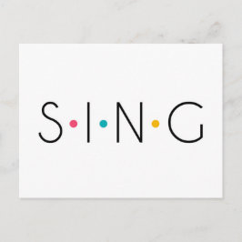 Sing Colored Dots Singer Postkarte
