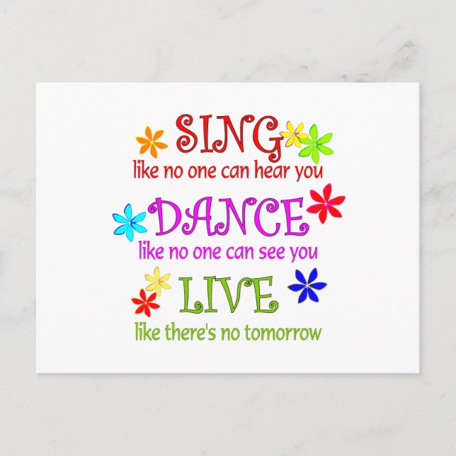 Sing Dance Live Postkarte (Vorderseite)