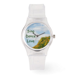 Sing Dance Love beobachtet Mohnblumen Wiese Armbanduhr