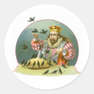 Sing ein Lied von sechs Pence, altes Kinderlied, Runder Aufkleber