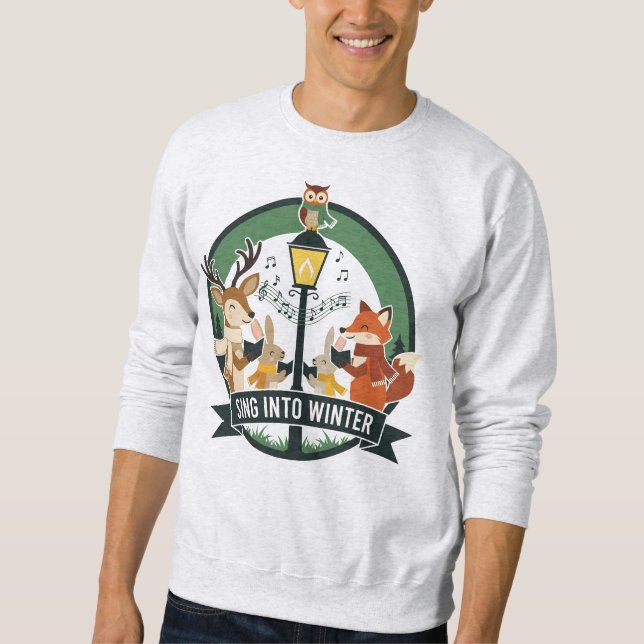 Sing Into Winter (2) Woodland Choir Art Sweatshirt (Vorderseite)