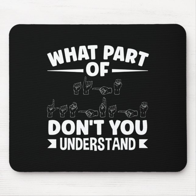 Sing Language Asl Teacher Asl Alphabet Pub Mousepad (Vorne)