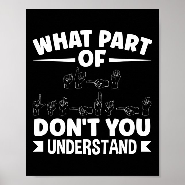 Sing Language Asl Teacher Asl Alphabet Pub Poster (Vorne)